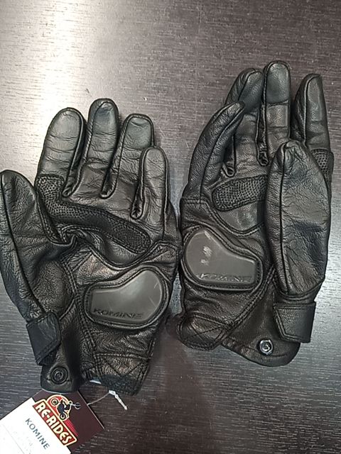 KOMINE Riding Leather GLOVES, MED