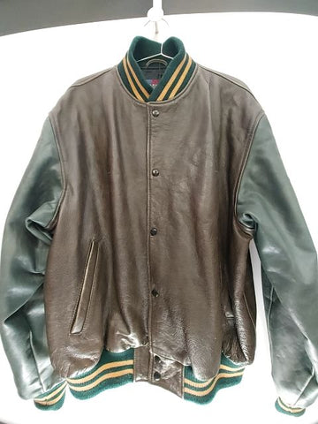 MCCARTHY Vintage Varsity Leather JACKET, XL