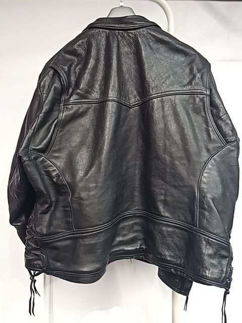 LEATHERS BY LINDA Biker Classic Custom Leather JACKET, 6XL
