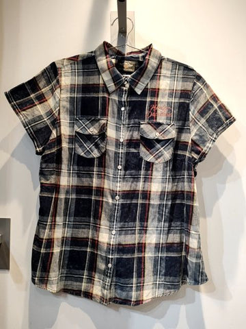 HARLEY DAVIDSON Short Sleeve Button Up Textile SHIRT, XXL