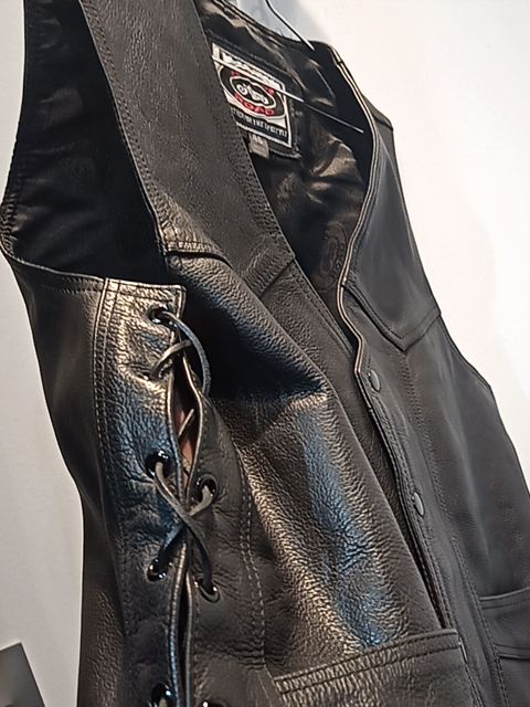RIVER ROAD Gambler Leather VEST, LRG