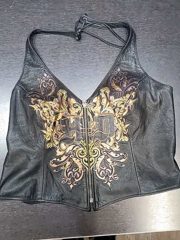 HARLEY DAVIDSON Halter Top Leather SHIRT, LRG