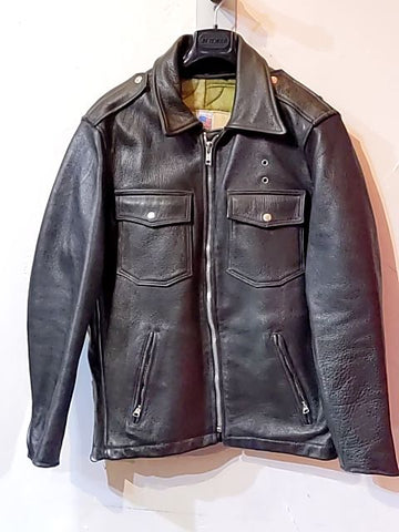 BRANDED GARMENTS Police Leather JACKET, MED