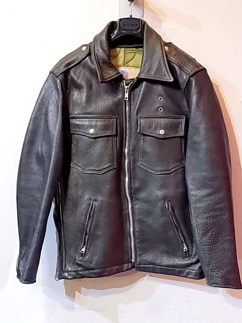 BRANDED GARMENTS Police Leather JACKET, MED