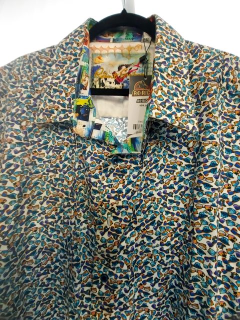 ROBERT GRAHAM Short Sleeve Button Up Textile SHIRT, 3XL Tall
