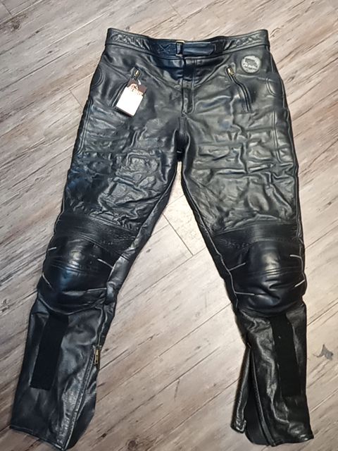 RUBBER SIDE DOWN Riding Leather PANTS, 38