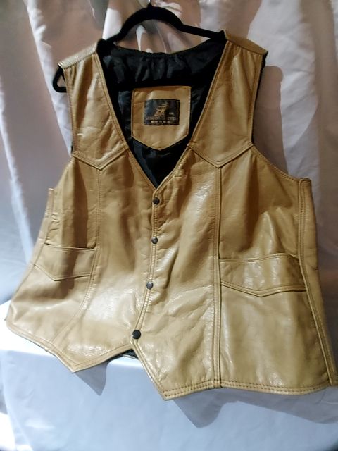 UNBRANDED Western Gambler Leather VEST, XXL