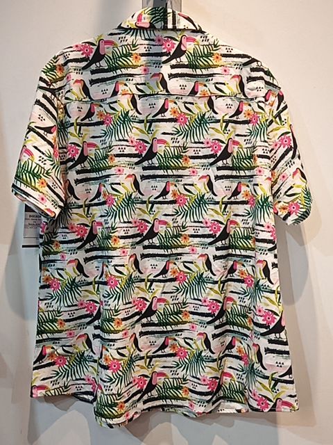 DIXXON Short Sleeve Button Up Textile SHIRT, 2XL