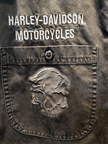 HARLEY DAVIDSON Sleeveless Button Up Textile SHIRT, XXL
