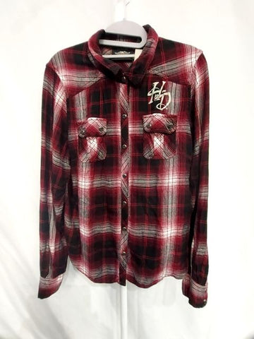 HARLEY DAVIDSON Longsleeve Button Up Textile SHIRT, XL