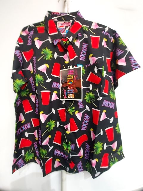 DIXXON Short Sleeve Button Up Textile SHIRT, XXL