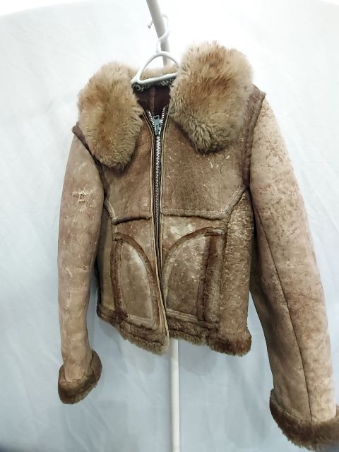 UNBRANDED Vintage Shearling Leather JACKET, MED