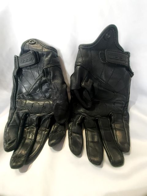 ICON Pursuit Stealth Leather GLOVES, LRG