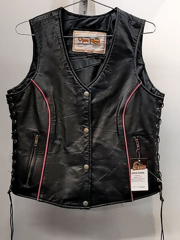 OPEN ROAD Gambler Leather VEST, MED