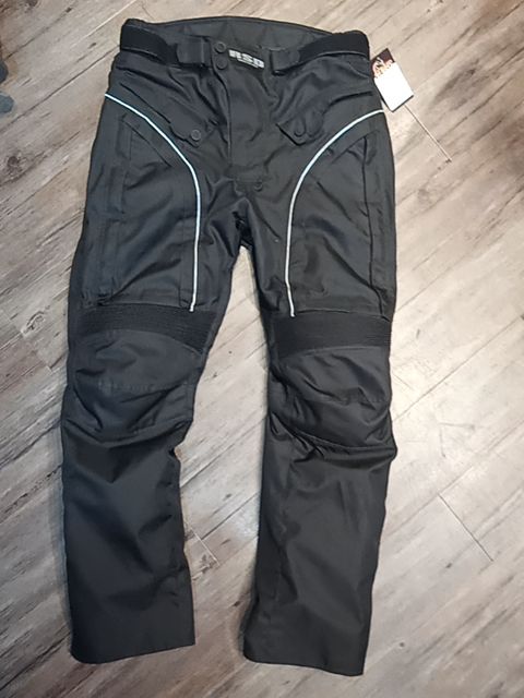 RUBBER SIDE DOWN Jet Textile PANTS, 36