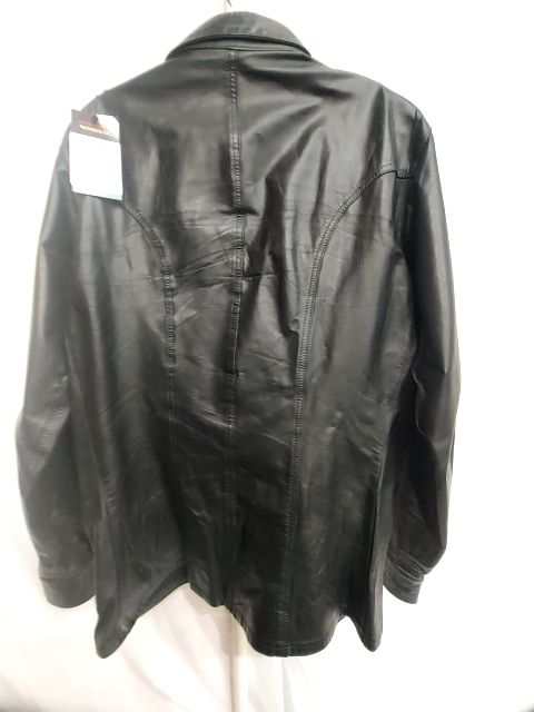 UNBRANDED Long sleeve Snap Up Leather SHIRT, MED