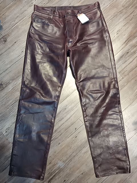 AERO 5 Pocket Jean Leather PANTS, 38