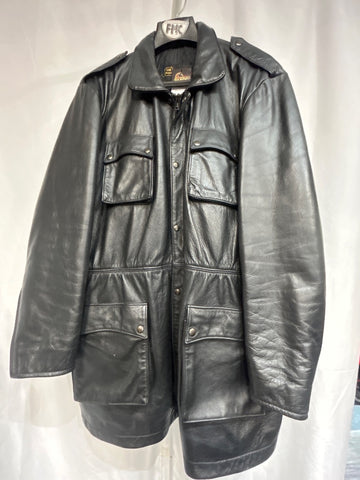 ORIGINAL LEATHER FACTORY Short Trench Leather COAT, 3XL