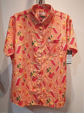 DIXXON Short Sleeve Button Up Textile SHIRT, 2XL