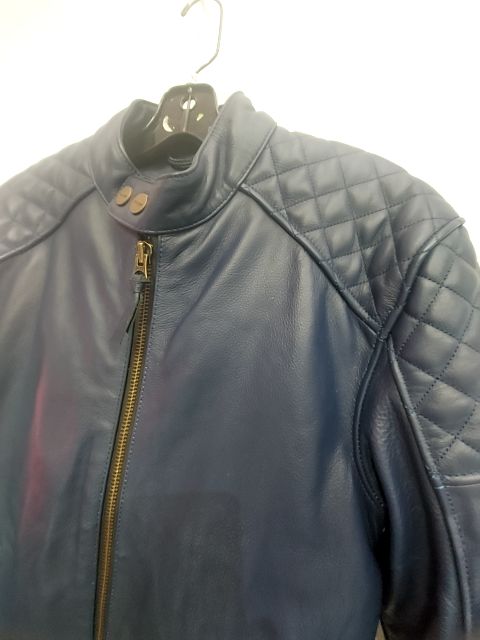 TRIUMPH Bradway Blue Cafe Racer Leather JACKET, XS