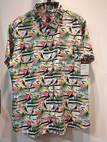 DIXXON Short Sleeve Button Up Textile SHIRT, 2XL