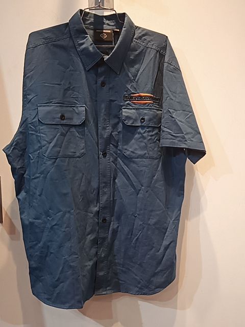 HARLEY DAVIDSON Short Sleeve Button Up Textile SHIRT, XL