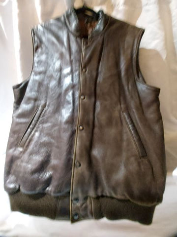 ROOTS Vintage Fashion Leather VEST, XXL