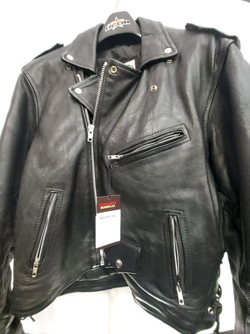 ROUTE 66 Biker Classic Leather JACKET, XL