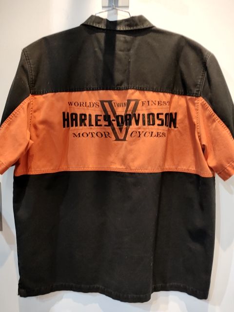 HARLEY DAVIDSON Short Sleeve Button Up Textile SHIRT, XL