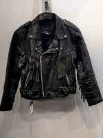SK FASHION Biker Classic+ Leather JACKET, MED