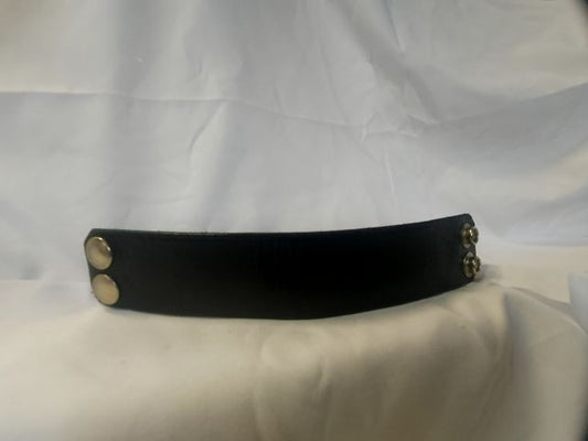 MACK'S LEATHERS Solid Black Wristband Leather ACCESSORY, 7.25