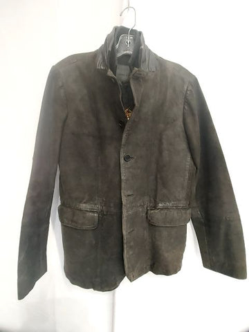 ALL SAINTS Survey Double Layer Blazer Leather JACKET, XS