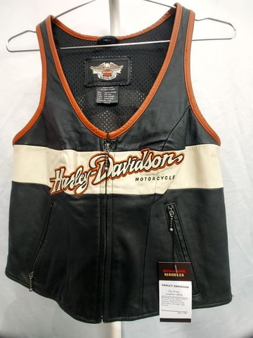 HARLEY DAVIDSON Zip Front Leather VEST, SM
