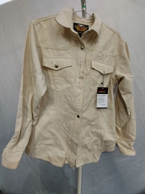HARLEY DAVIDSON Long Sleeve Button Up Denim SHIRT, MED