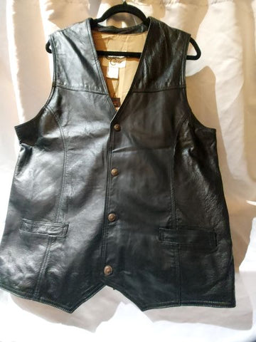 CRIPPLE CREEK Western Gambler Leather VEST, LRG