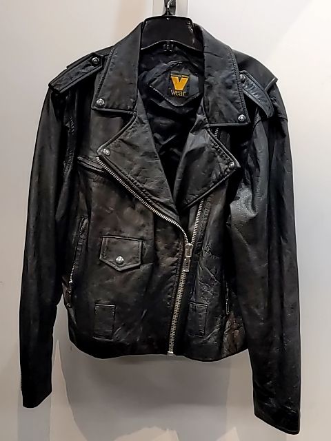 V WEAR Fashion Biker Leather JACKET, LRG