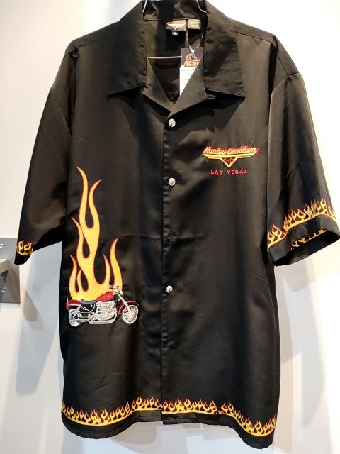 HARLEY DAVIDSON Short Sleeve Button Up Textile SHIRT, XL
