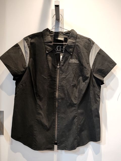 HARLEY DAVIDSON Short Sleeve Zip Up Textile SHIRT, XXL