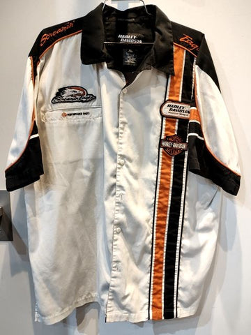 HARLEY DAVIDSON Short Sleeve Button Up Textile SHIRT, LRG