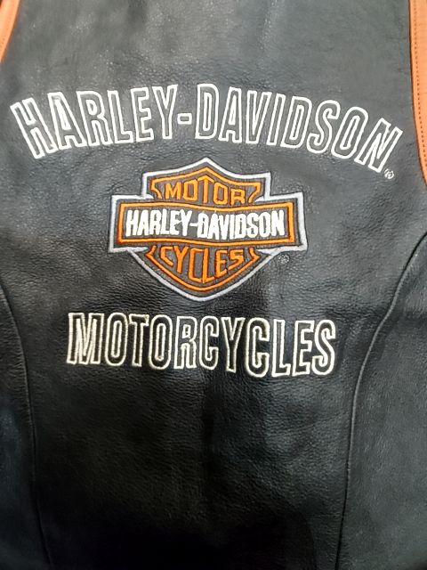 HARLEY DAVIDSON Zip Front Leather VEST, SM