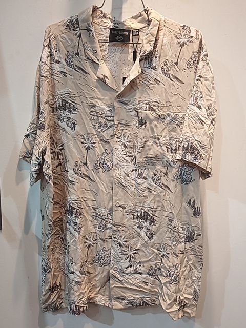 HARLEY DAVIDSON Short Sleeve Button Up Textile SHIRT, XL