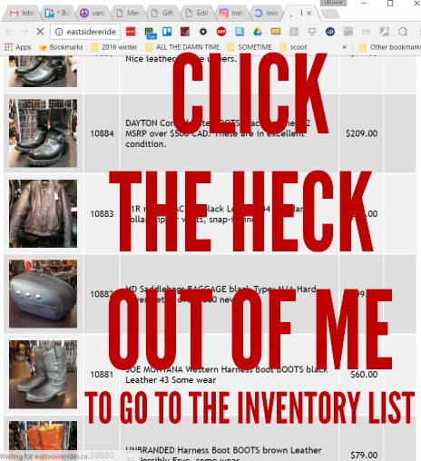 Look over here for the inventory list….